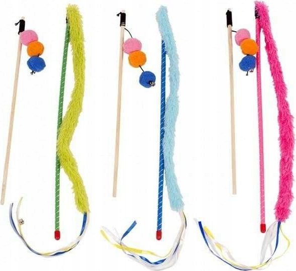 Duvo+ DUVO+ WĘDKA DLA KOTA PLUSZ. PIŁKI/OGON Z FRĘDZLAMI 121047