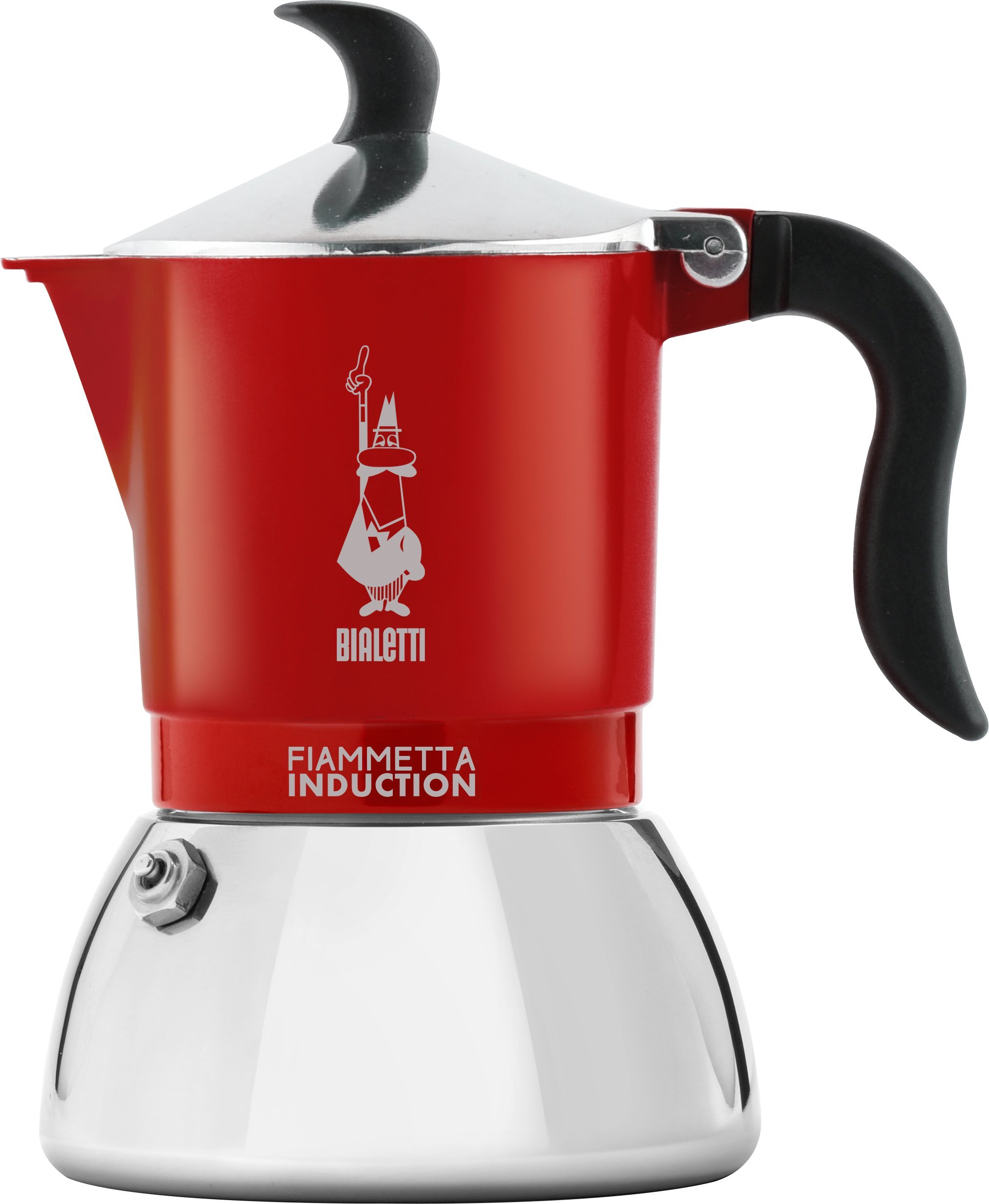 Bialetti Fiammetta Induction Kawiarka moka 0,1 l Czerwony, Stal nierdzewna