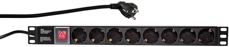 LogiLink Listwa zasilająca PDU 19" 1U 8x Schuko CEE 7/3 (PDU8C01)