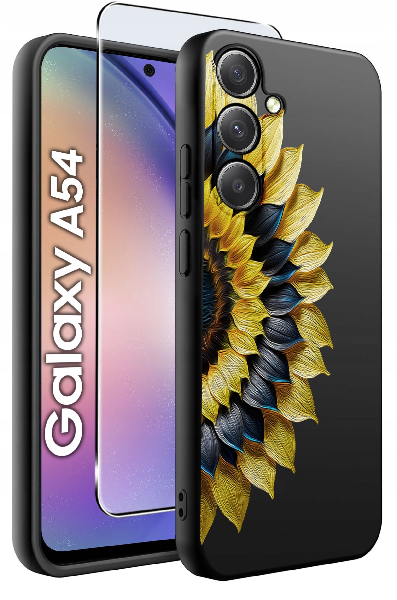 ETUI do Samsung A54 5G WZORY | SILIKONOWE MATT CASE + SZKŁO 9H