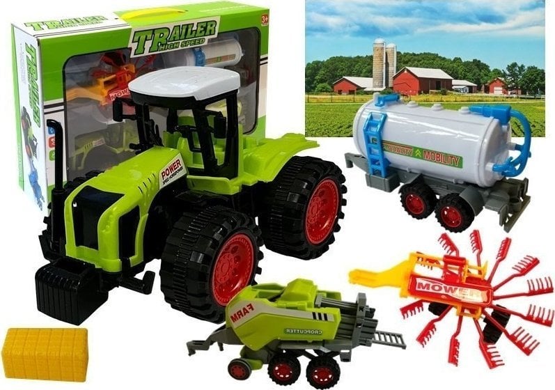 Zestaw Autek Farmerskich Zgrabiarka Prasa LEAN Toys