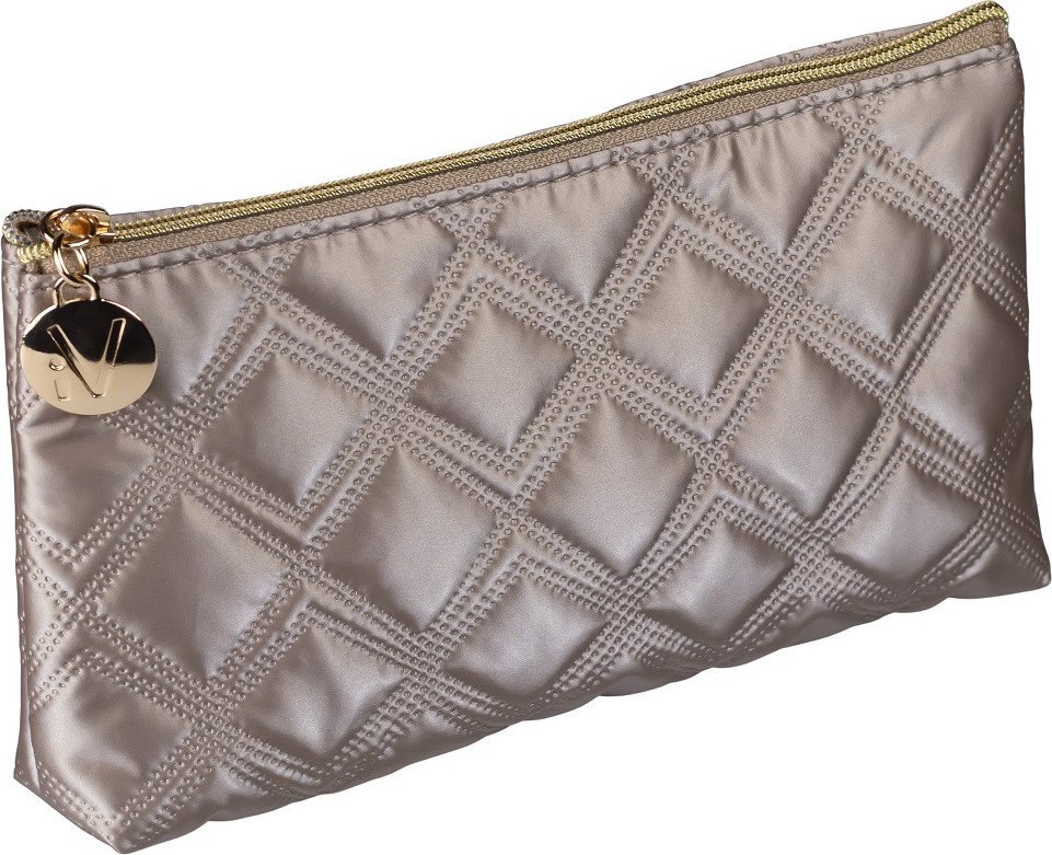 Inter Vion Gold &amp Black kosmetyczka pikowana prosta złota