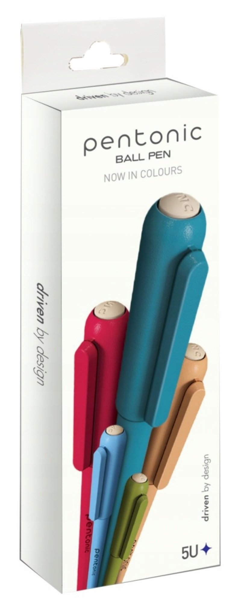 Długopis LINC Pentonic Colors, śr. kulki 0,7mm, gr. linii 0,3mm, 5 szt., pudełko z zawieszką, niebieski