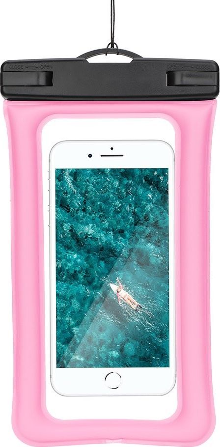 Partner Tele.com Etui Wodoodporne AIRBAG uniwersalne z plastikowym zamknięciem - różowy