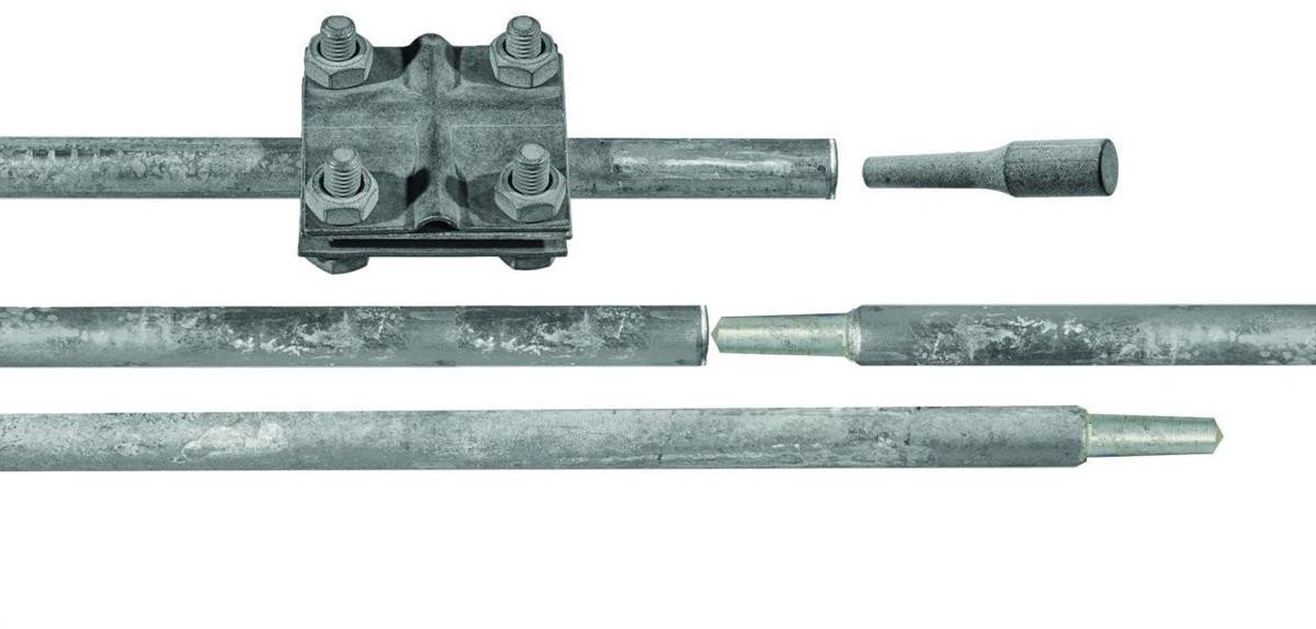 Uziom bezgwintowy składany kompletny 3m fi16mm (2x1,5m) OC ocynk ogniowy R.8055BG