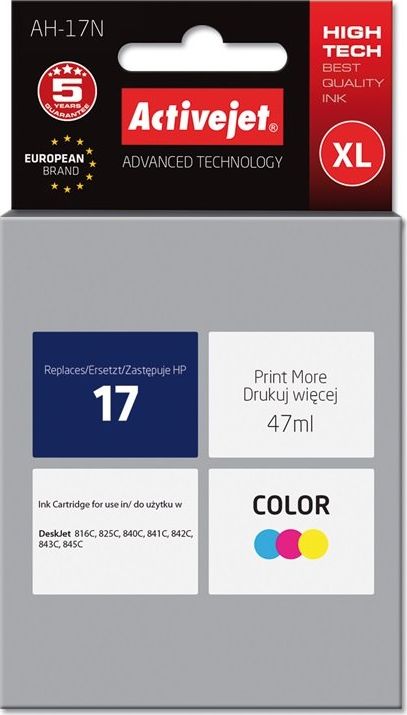 Tusz Activejet Activejet Tusz Activejet AH-17N (zamiennik HP 17 C6625A; Supreme; 47 ml; kolor)