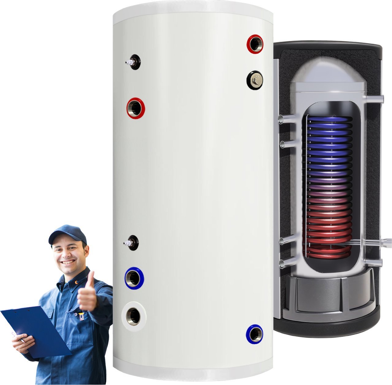 Zasobnik CWU bojler NIERDZEWNY 400l zbiornik bufor z wężownicą 4 m