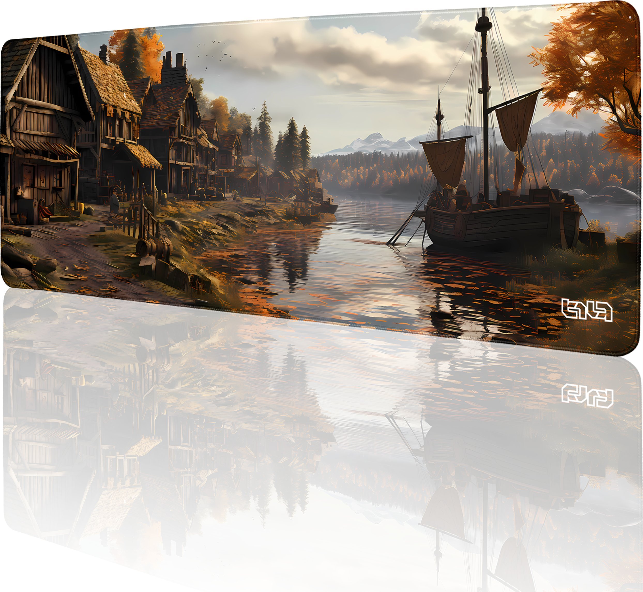 Podkładka Tilt PODKŁADKA POD KLAWIATURĘ Wikingowa Wioska 80x30 TILT XL Duża Wodoodporna