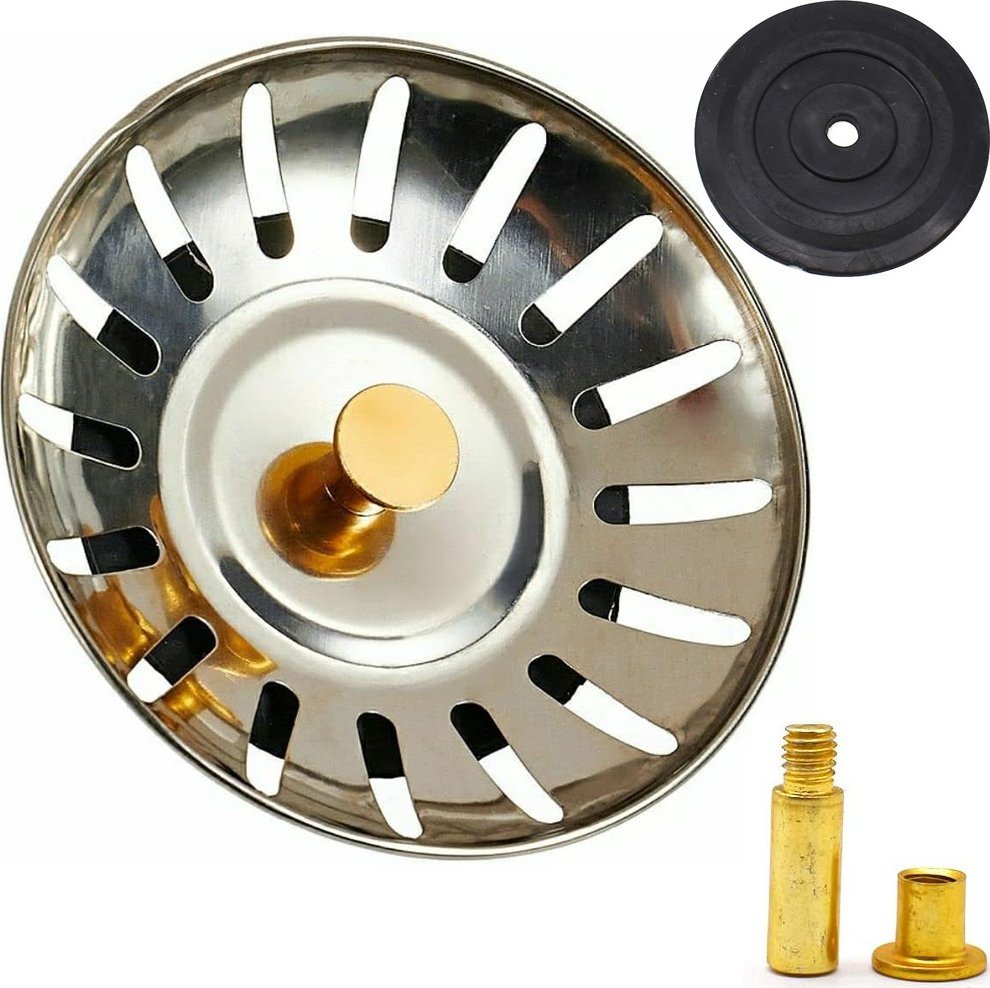 Verk Korek metalowy do zlewu zlewozmywaka sitko duże koszyk zatyczna syfon Korek metalowy do zlewu zlewozmywaka sitko duże koszyk zatyczna syfon