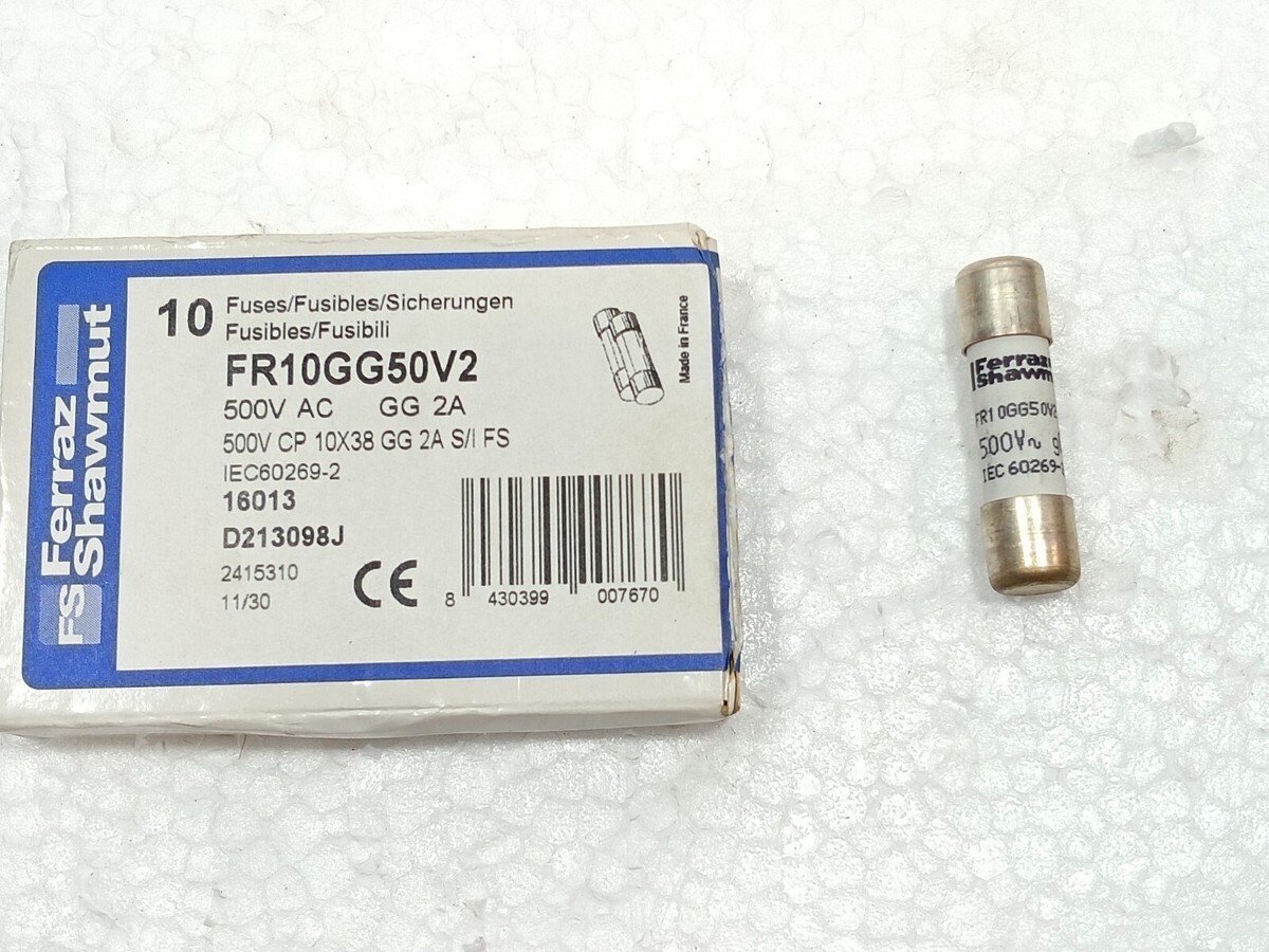 Wkładka bezpiecznikowa cylindryczna 10x38mm 500VAC gG 2A D213098