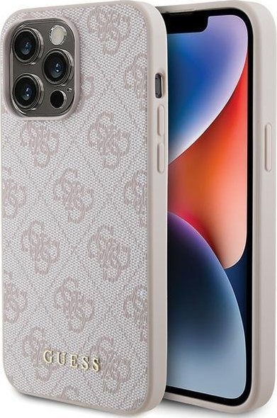 Guess GUHCP15XG4GFPI iPhone 15 Pro Max 6.7" różowy/pink hard case 4G Metal Gold Logo