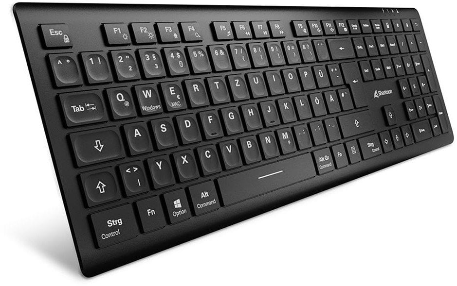 Sharkoon OfficePal K30W DE Layout Rubberdome black