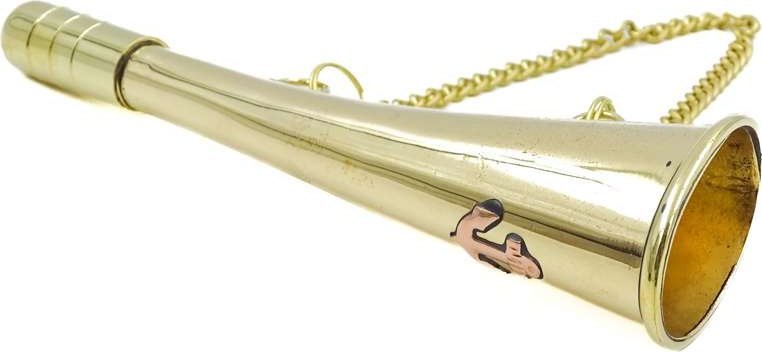 Giftdeco Mała sygnałówka mosiężna z łańcuszkiem