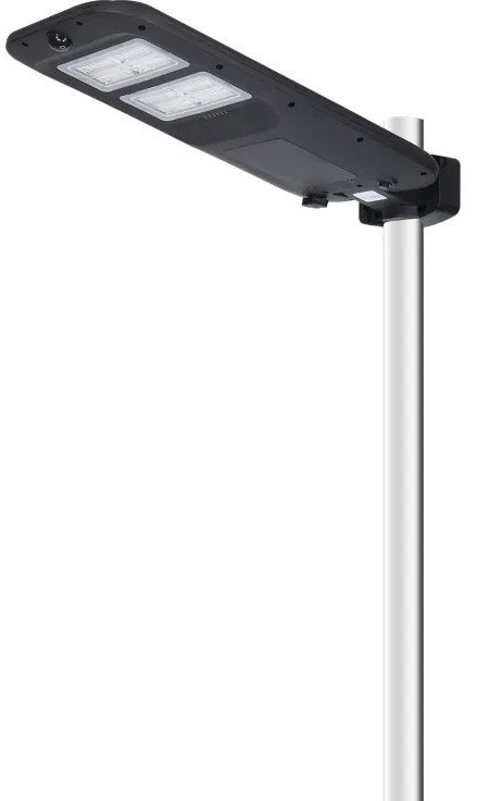 Solarna lampa uliczna LED z pilotem czarna 180W 1800Lm