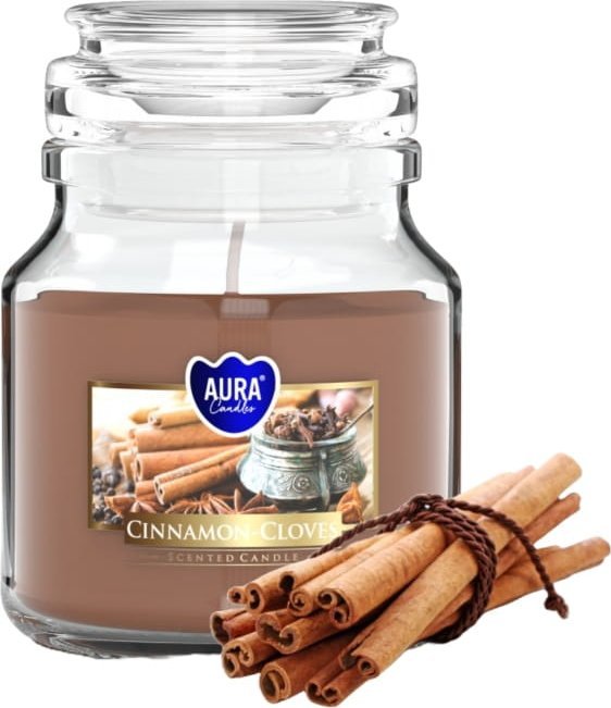 Świeca zapachowa w słoiku Cynamon i goździki 7x9,9cm do 28h palenia