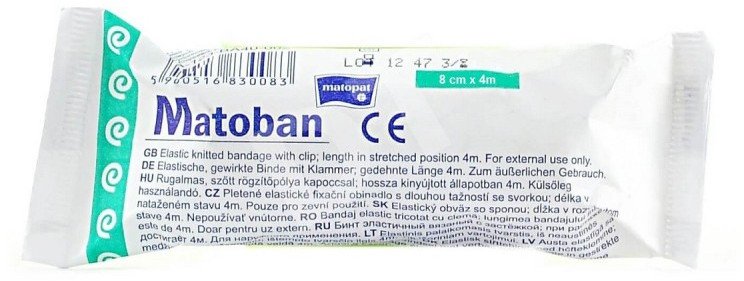 Bandaż dziany, elastyczny, niejałowy Matopat Matoban 4m x 8cm