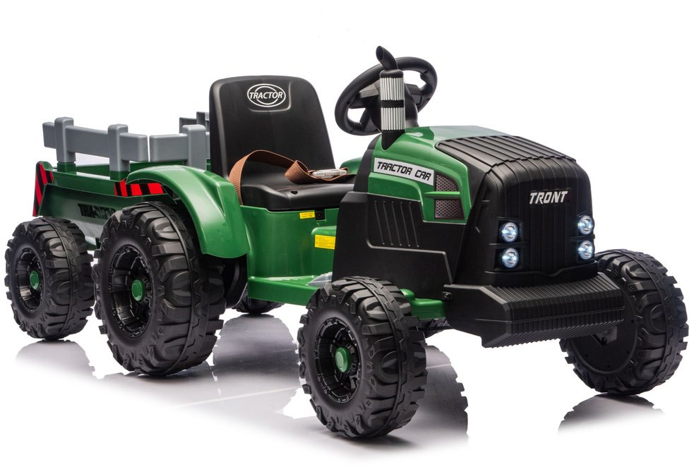 Traktor Na Akumulator CH9959B Z Przyczepą Ciemno Zielony 24V