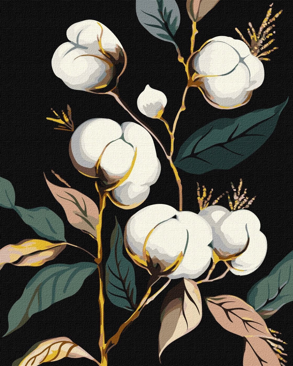 Teka Malowanie po numerach - ¦nieżnobiała bawełna 40x50