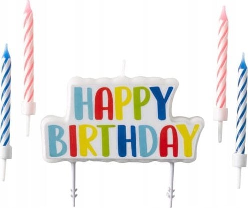 AMSCAN Świeczki urodzinowe Happy Birthday 4 sztuki 9904368