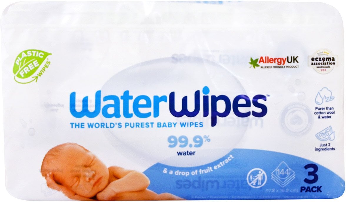 Drėgnos servetėlės kūdikiams Water Wipes, 3x48 vnt.