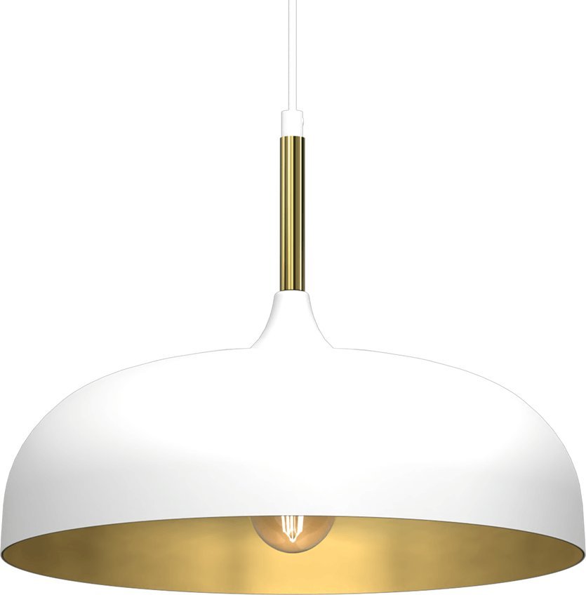 Lampa wisząca Milagro Wisząca lampa loft Lincoln nad łóżko kopuła biała złota