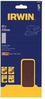 Irwin IRWIN ARKUSZE ŚCIERNE NA PODŁOŻU PAPIEROWYM 115 x 140mm bez otworów, P 60 /10szt.