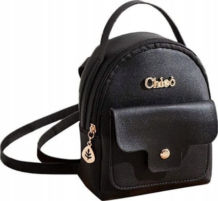 ZOLTA Plecak czarny Mały plecaczek Torebka Skóra ekologiczna