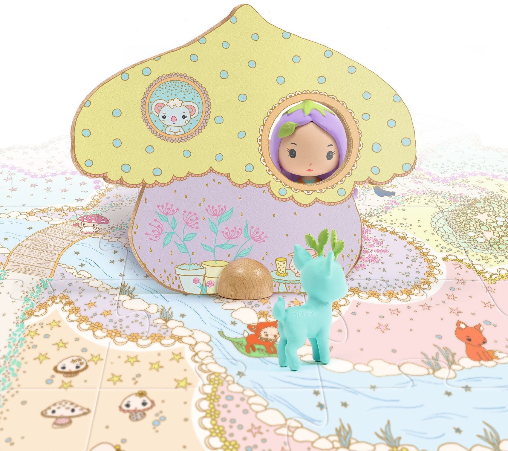 Djeco Tinyly - Milžiniška dėlionė su figūrėles - Lili ir Polas (33 det.)