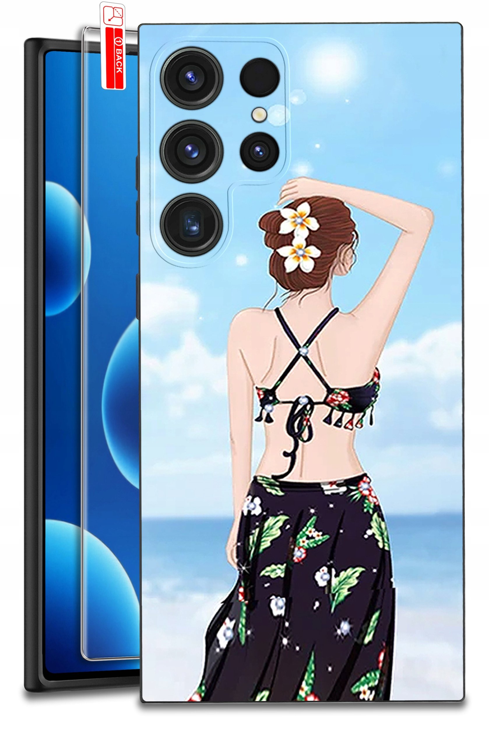 ETUI do Samsung Galaxy S25 Ultra WZORY | SILIKONOWE MATT CASE + SZKŁO 9H