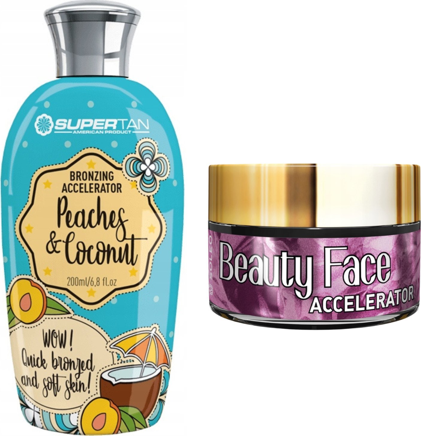 Supertan Supertan Peaches Cocount Cream + Słoiczek Beauty Face