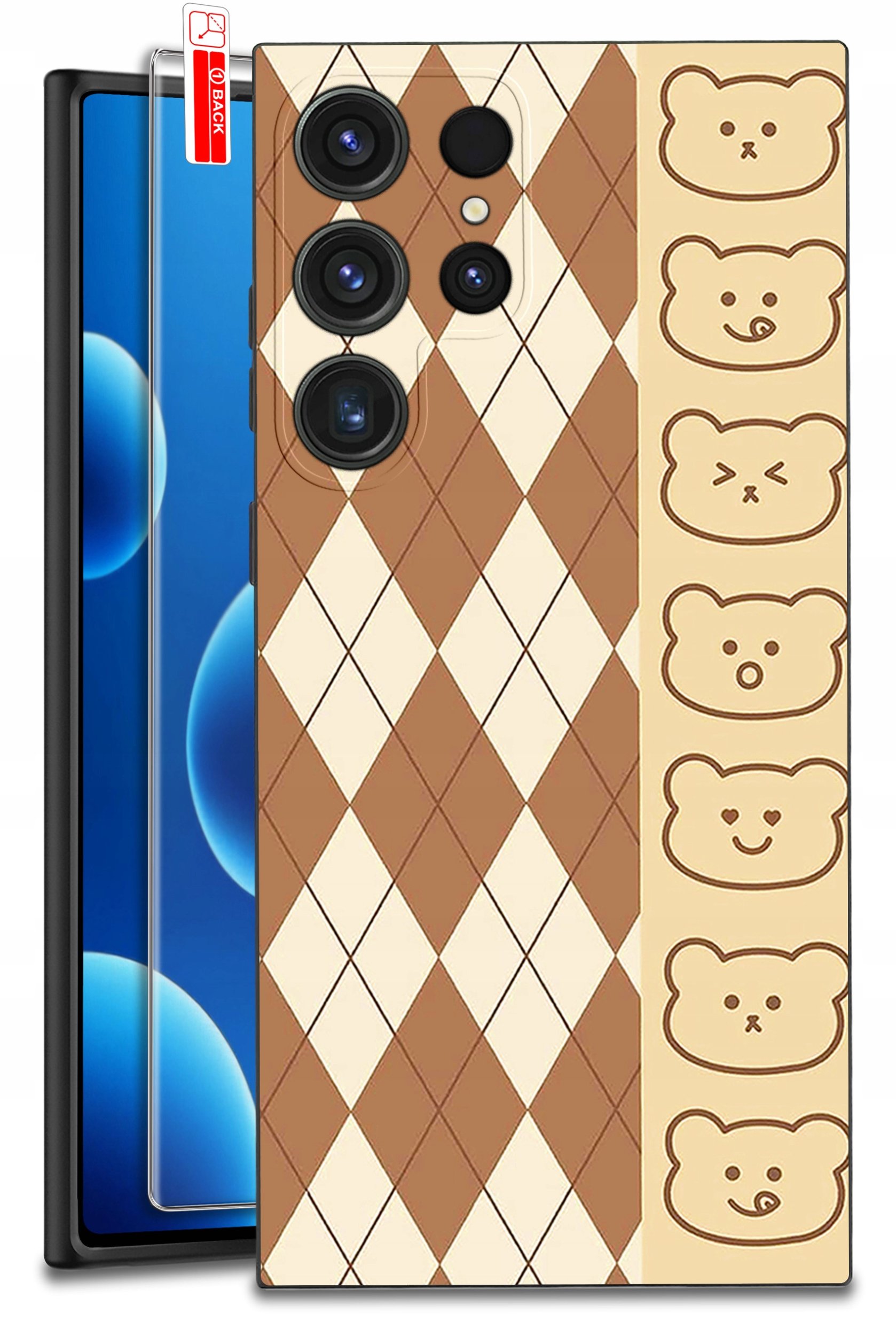 ETUI do Samsung Galaxy S24 Ultra | WZORY | SILIKONOWE MATT CASE + SZKŁO 9H