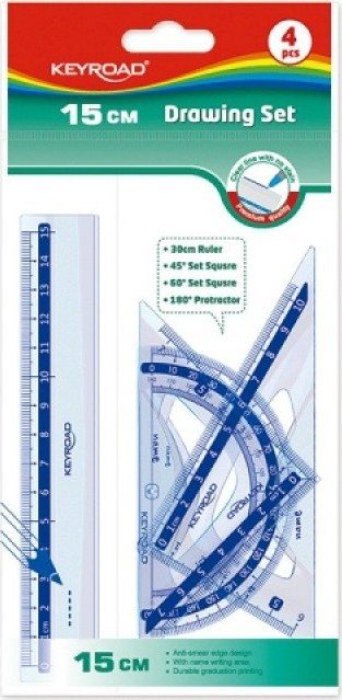 Keyroad Zestaw geometryczny KEYROAD, plastikowy, transparentny