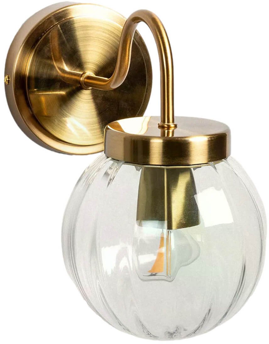 Szklana lampa ścienna Librio ABR-KZS-E27 Abruzzo IP44 złoty przezroczysty