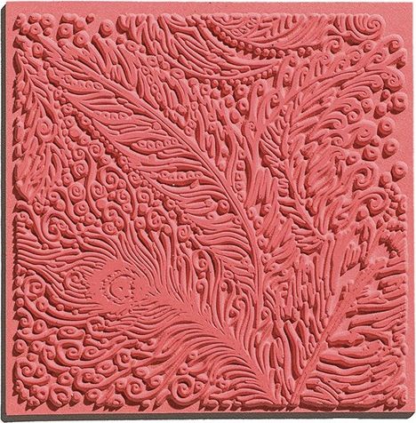 The Clay and Paint Factory Płytka z teksturą Pawie Pióra 9x9 cm