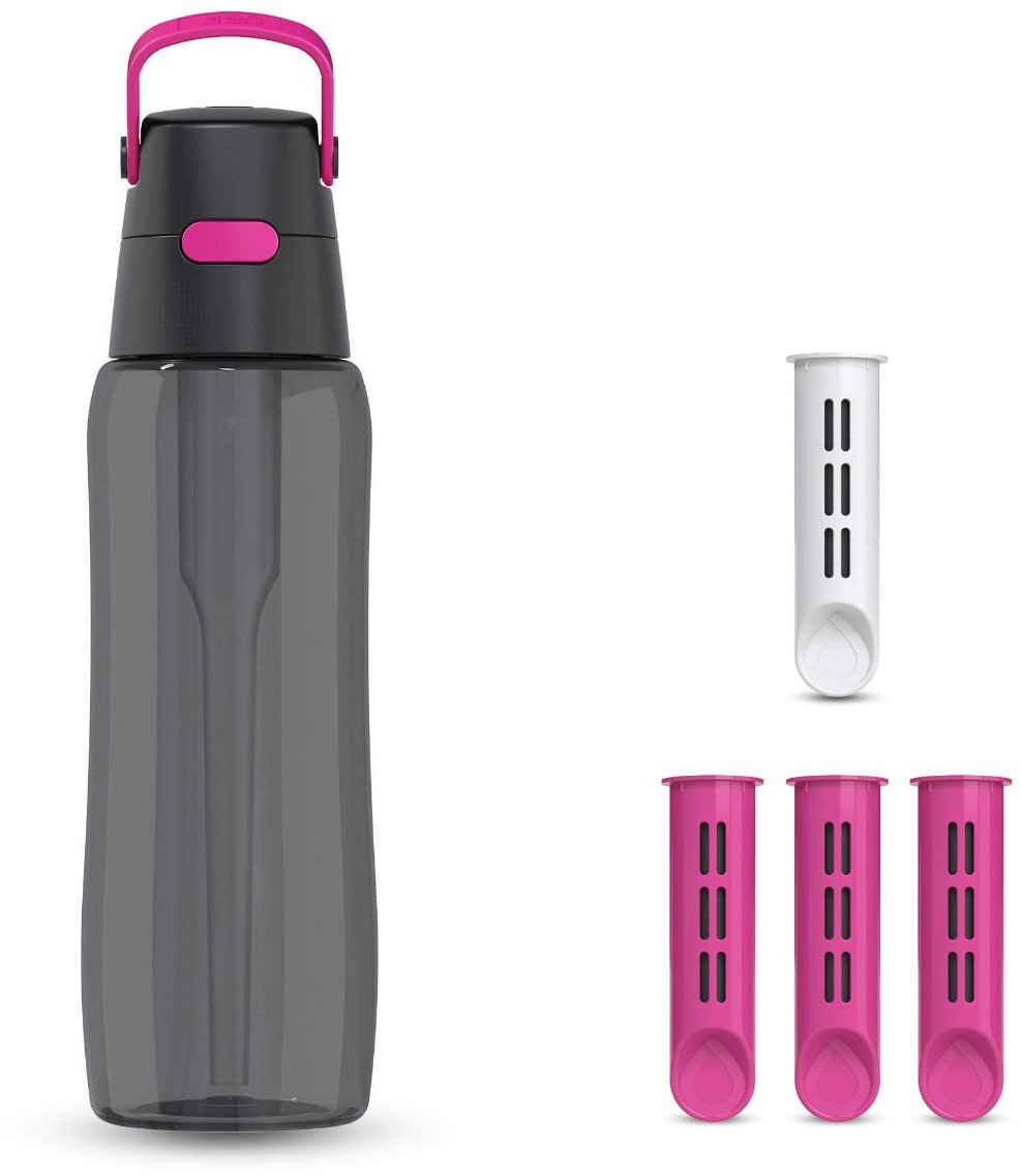 Butelka Filtrująca Dafi SOLID 0,7 Flamingowa Zbiornik Czarny 4 Filtry