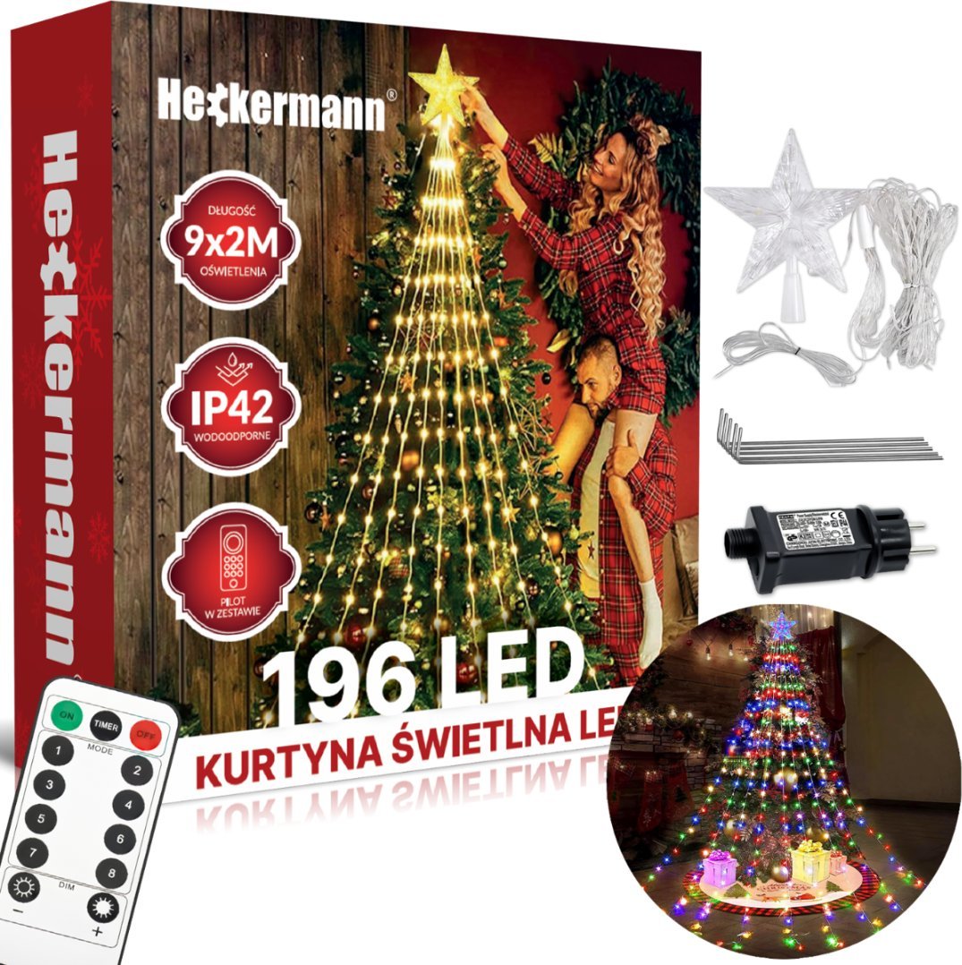 Lampki choinkowe Heckermann Lampki świąteczne Choinka CL-G40SL Colorful