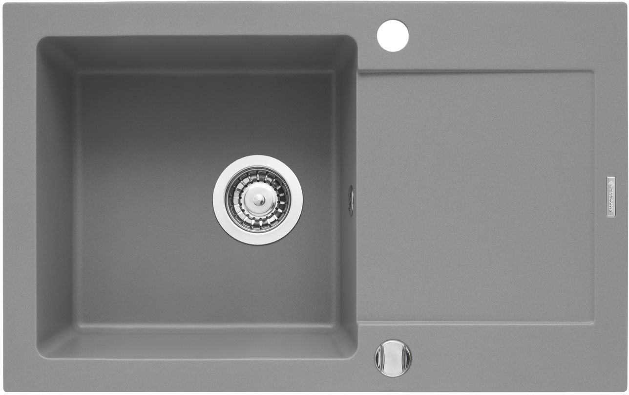 Pyramis Zlew. MIDO (79x50) 1B 1D szary beton + bateria Silvio