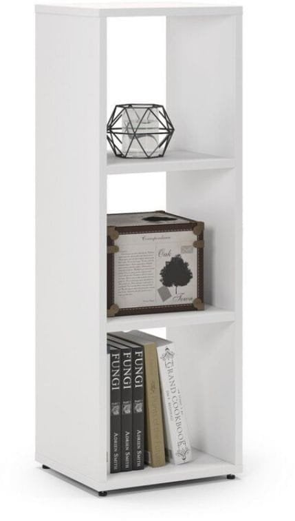 Mały regał komorowy, ETAP, 35x30x100 cm, biel, mat | TYLETEGOTU