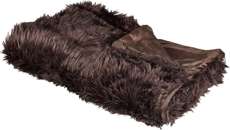 Beliani Narzuta na łóżko 150 x 200 cm brązowa DELICE