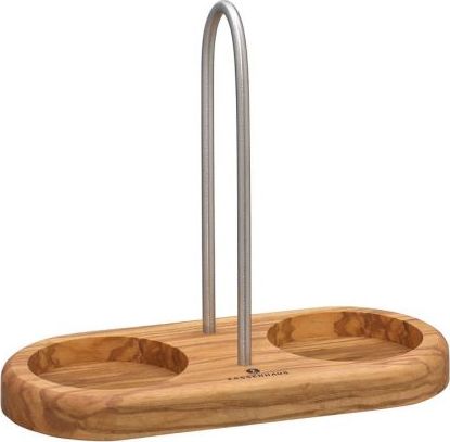 Młynek do przypraw Zassenhaus Podstawka pod młynki z uchwytem, drewno oliwne, 17x8x15 cm, śred.otworów