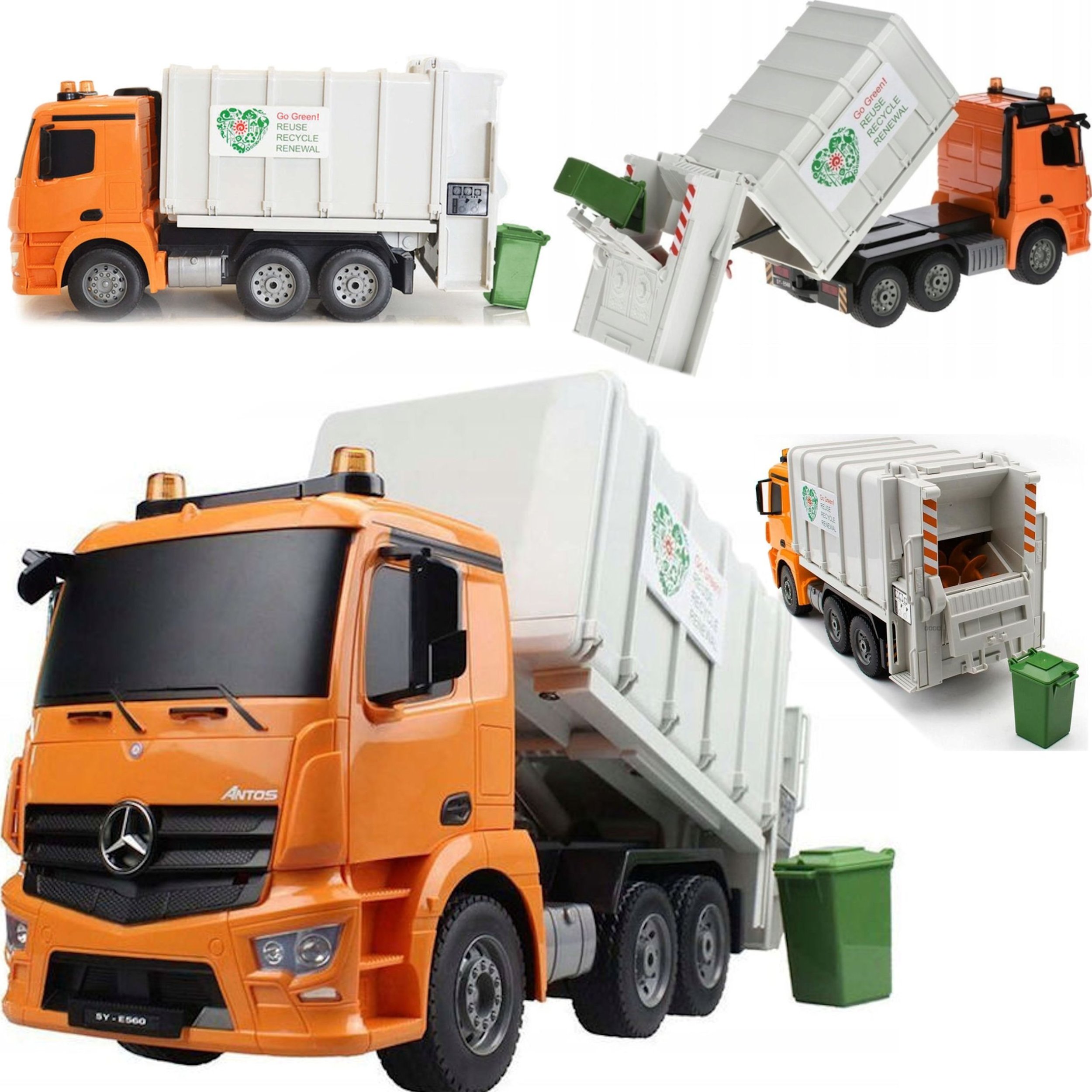 Coil Coil zdalnie sterowany samochód mercedes śmieciarka auto rc pilot led klakson