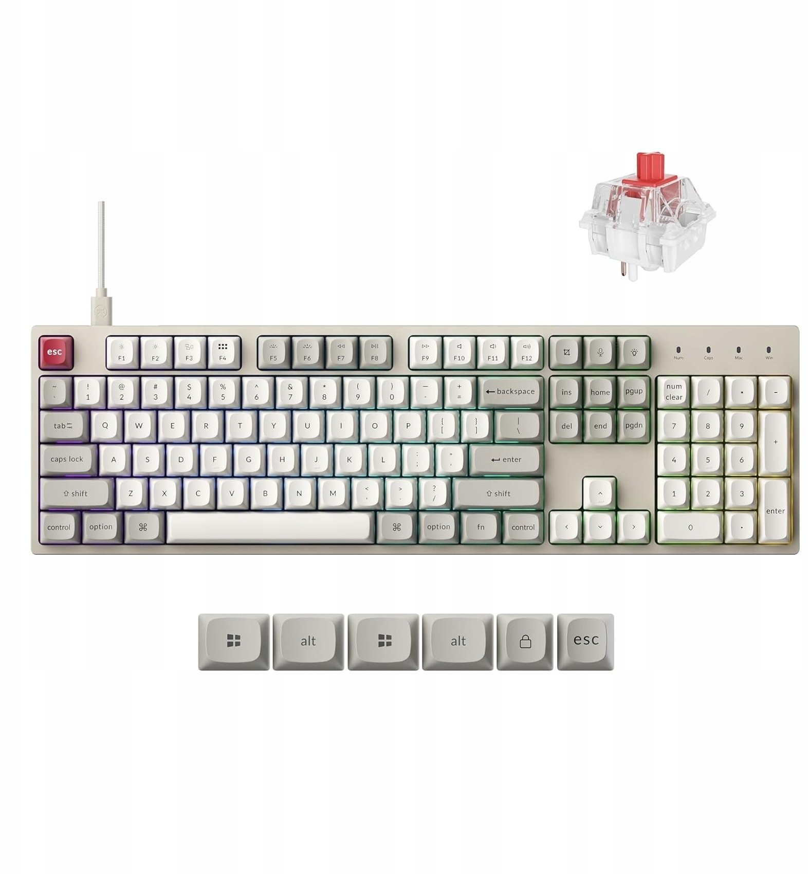 Klawiatura Keychron C2P 8K RGB Wireless Red