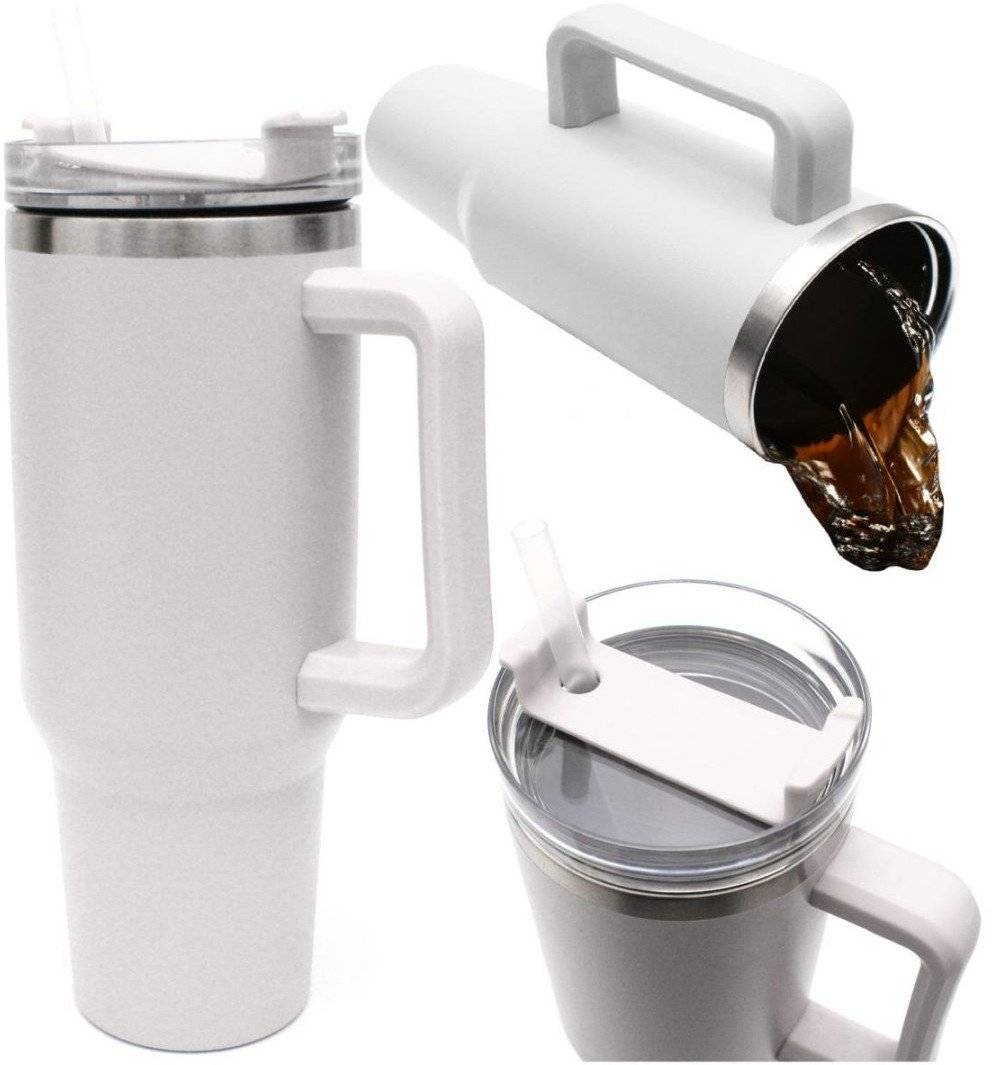 KUBEK TERMICZNY TURYSTYCZNY EXCELLENT HOUSEWARE 1200ML BIAŁY