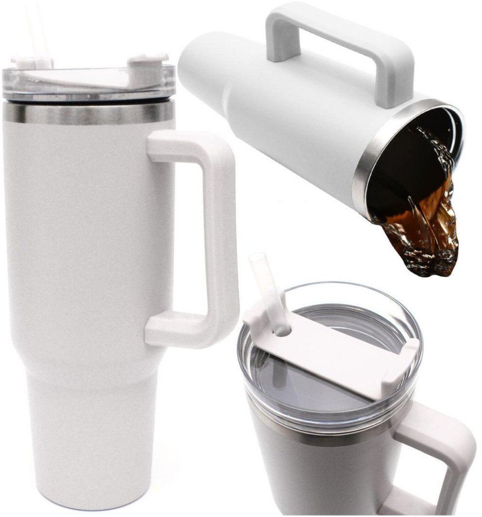 KUBEK TERMICZNY TURYSTYCZNY EXCELLENT HOUSEWARE 1200ML BIAŁY