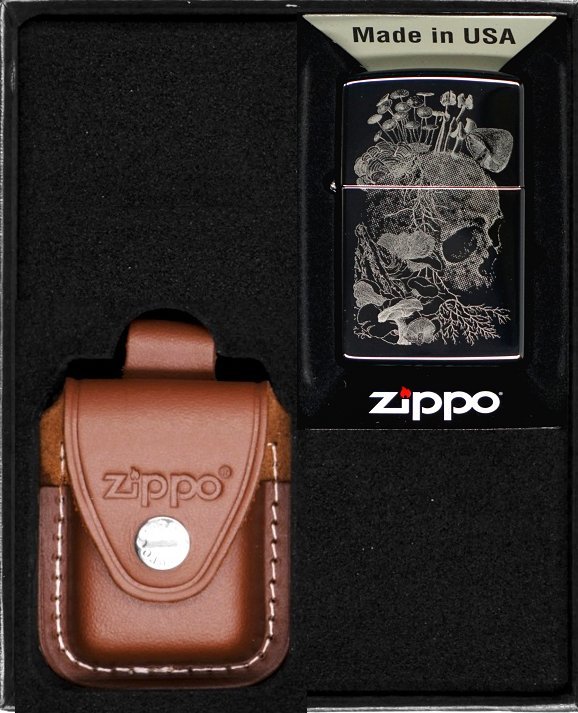 Zestaw ZIPPO Zapalniczka SKULL MUSHROOM DESIGN Prezentowy No2