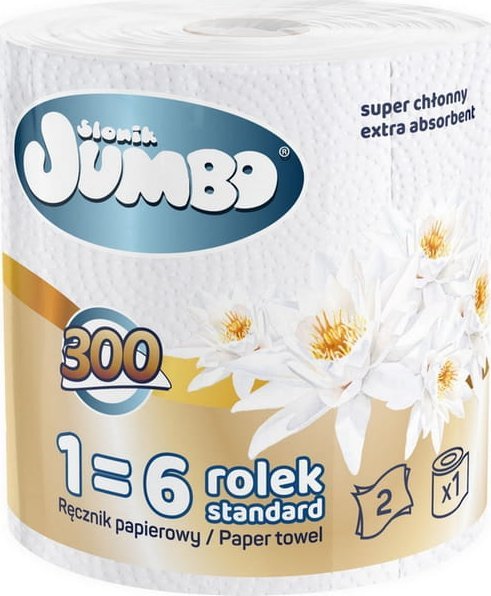 Jumbo Ręcznik papierowy 1R SŁONIK JUMBO MAXI 300 list 2W - 1 szt.