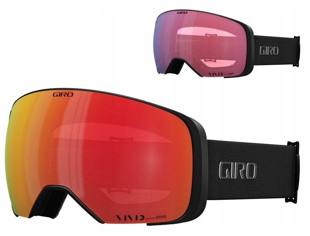 Gogle zimowe GIRO COMP BLACK WHITE INDICATOR (Szyba lustrzana kolorowa VIVID-Carl Zeiss EMBER 19-42% S2 + Szyba lustrzana kolorowa VIVID-Carl Zeiss IN