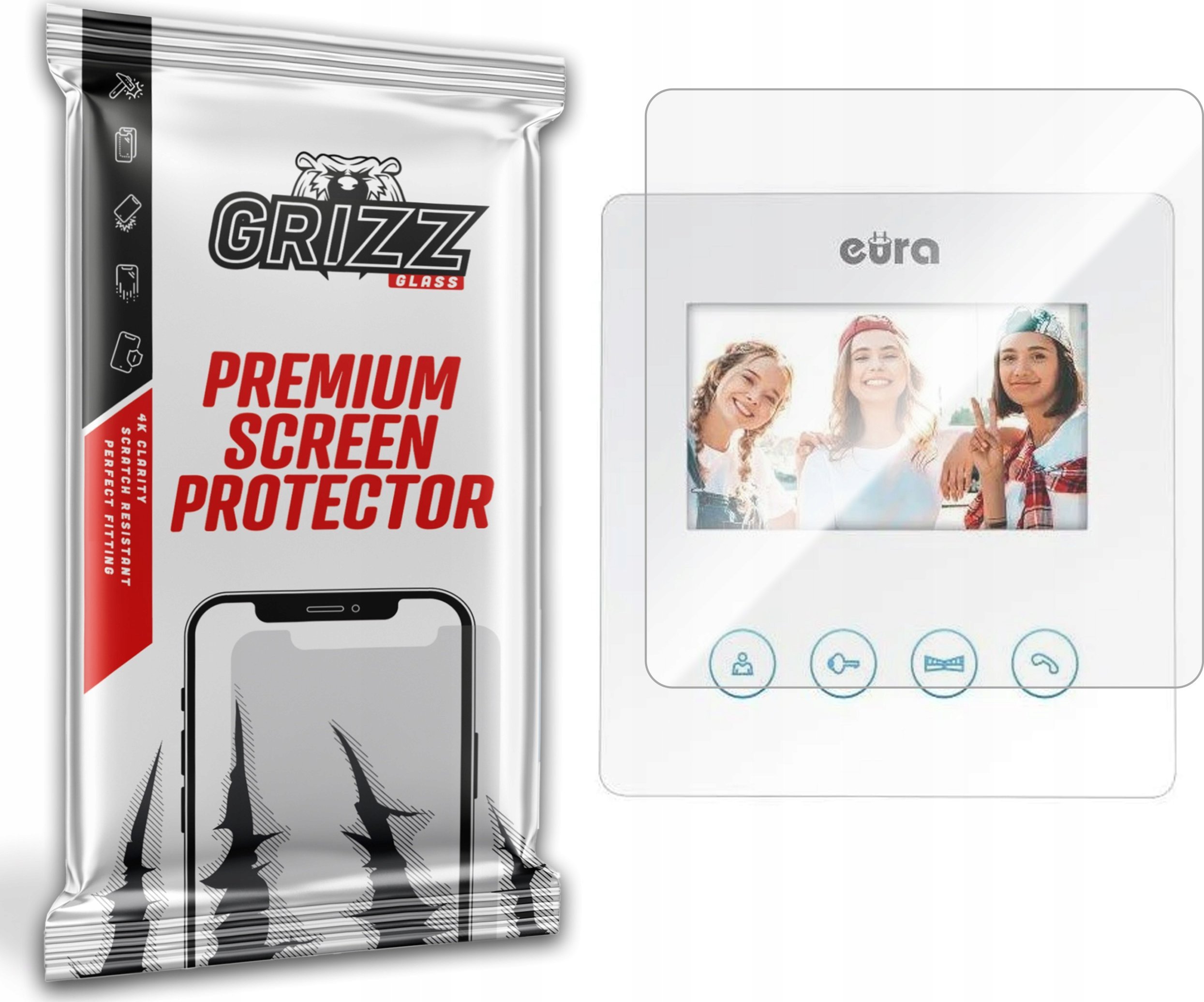 GrizzGlass Folia ceramiczna GrizzGlass CeramicFilm do wideodomofonu EURA Atira VDP-52A3