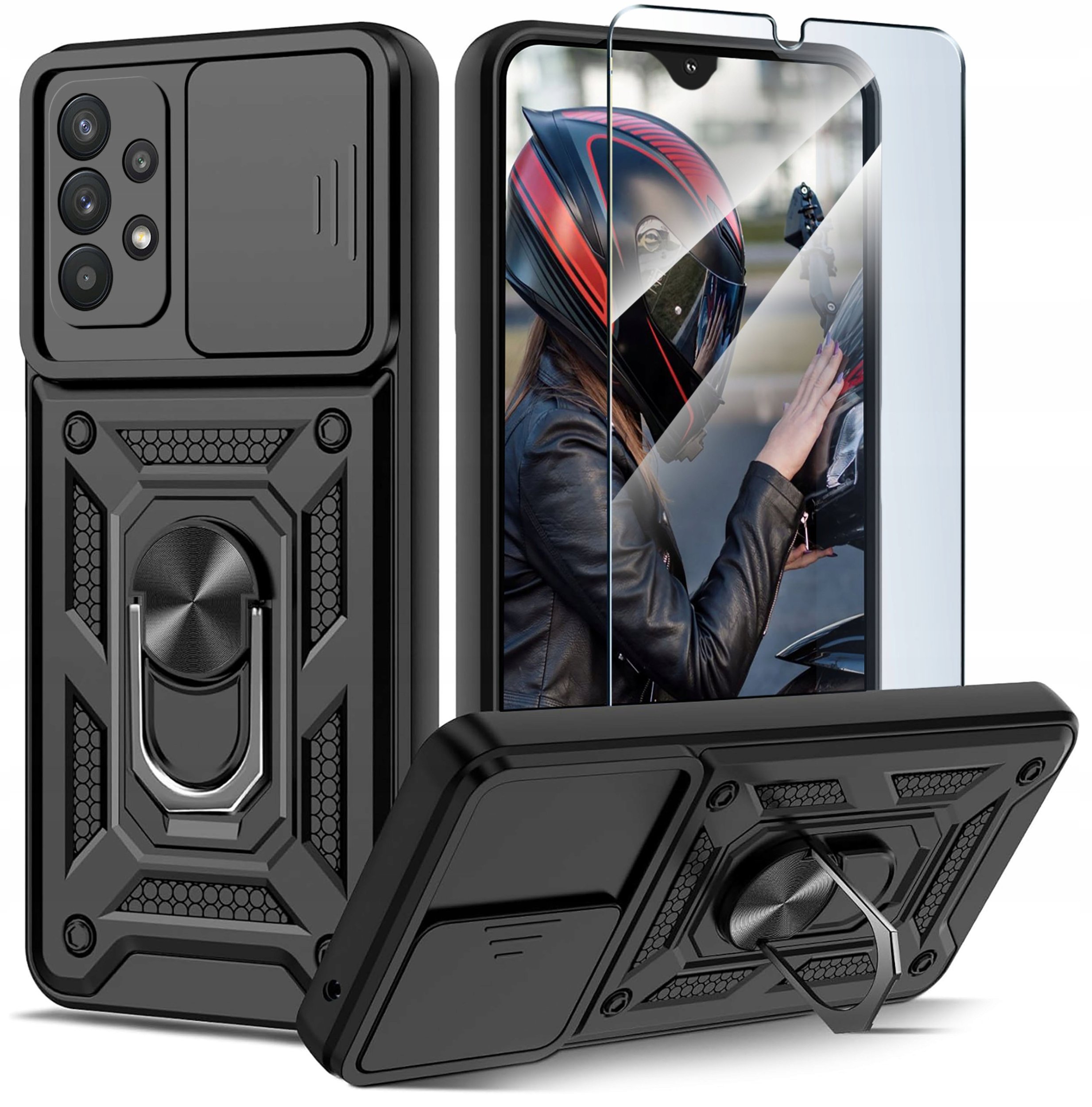 Etui do Samsung A32 5G PANCERNE SLIDE RING CASE + SZKŁO 9H