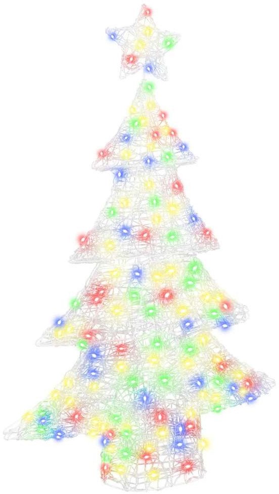 vidaXL Choinka z 100 diodami LED Wielokolorowe 120 cm Akryl